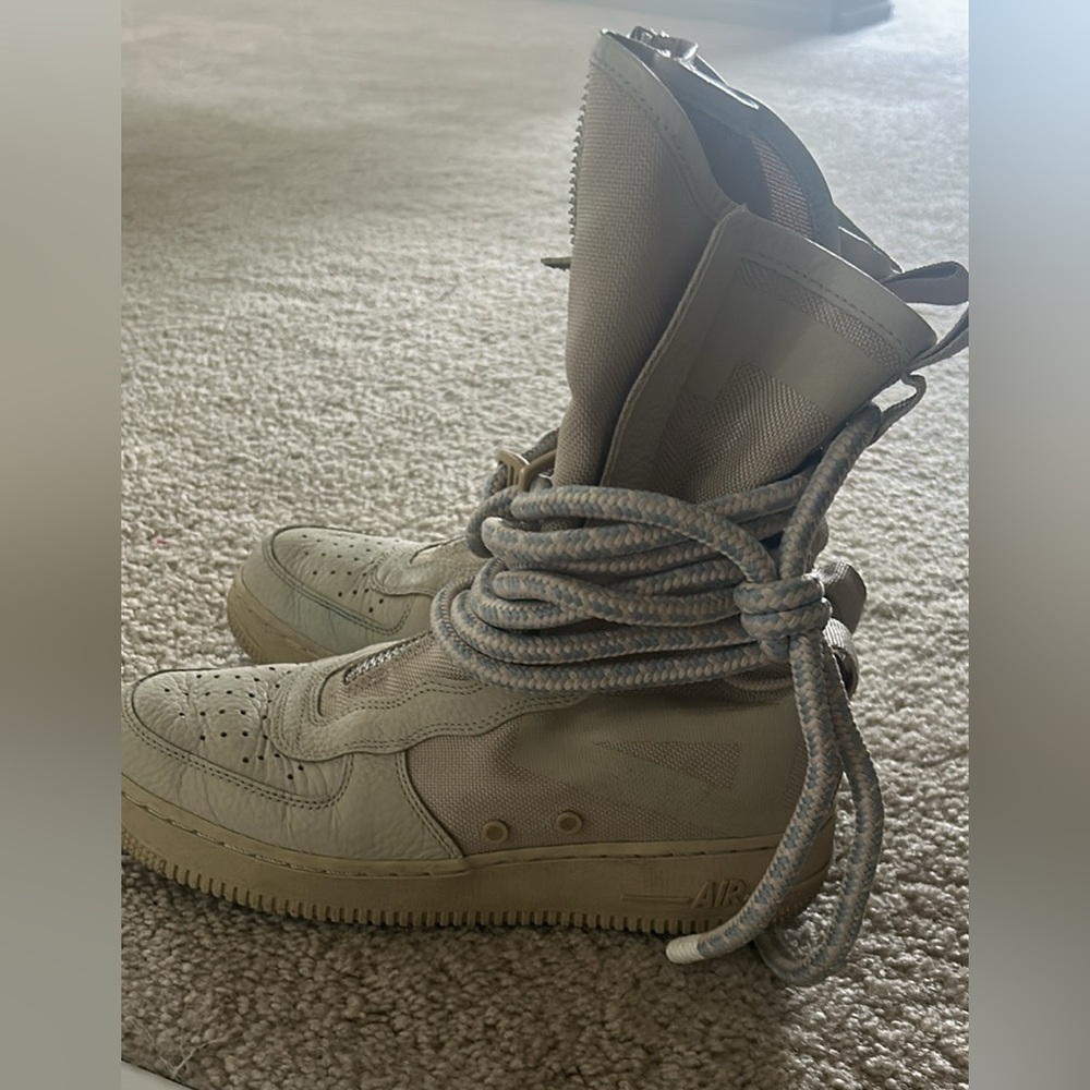 High-Top Beige Sneakers